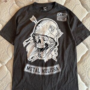 Vintage 90s Metal Mulisha Y2K Skull Big Print T Shirt Size Large Y2K Skate